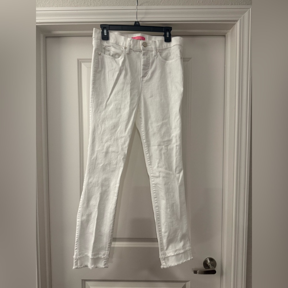 Lilly Pulitzer Straight Leg White Jeans Sz 8